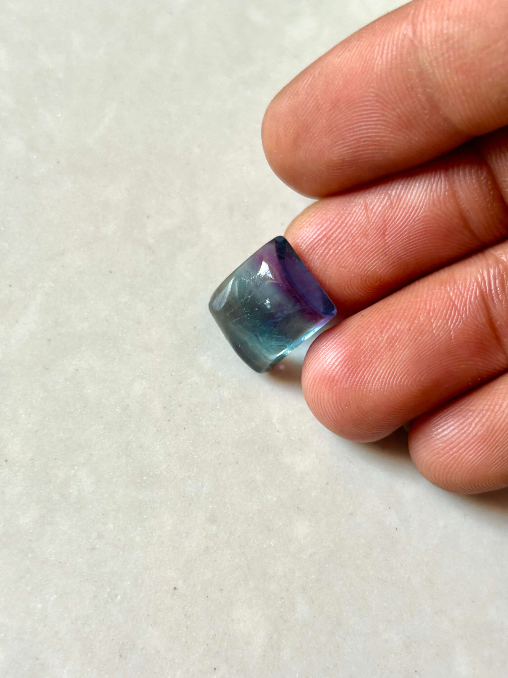 13mm Natural Rainbow Fluorite Gemstone Cabochon - Image 4