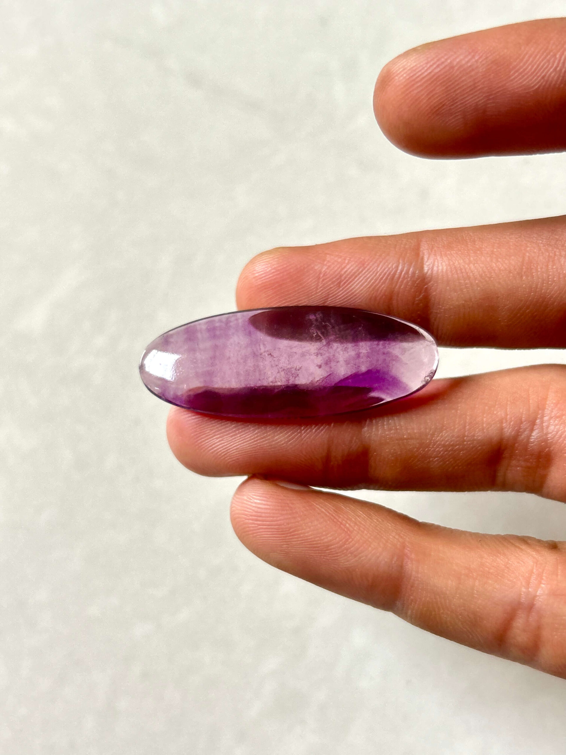 Large Natural Rainbow Fluorite Stone Cabochon