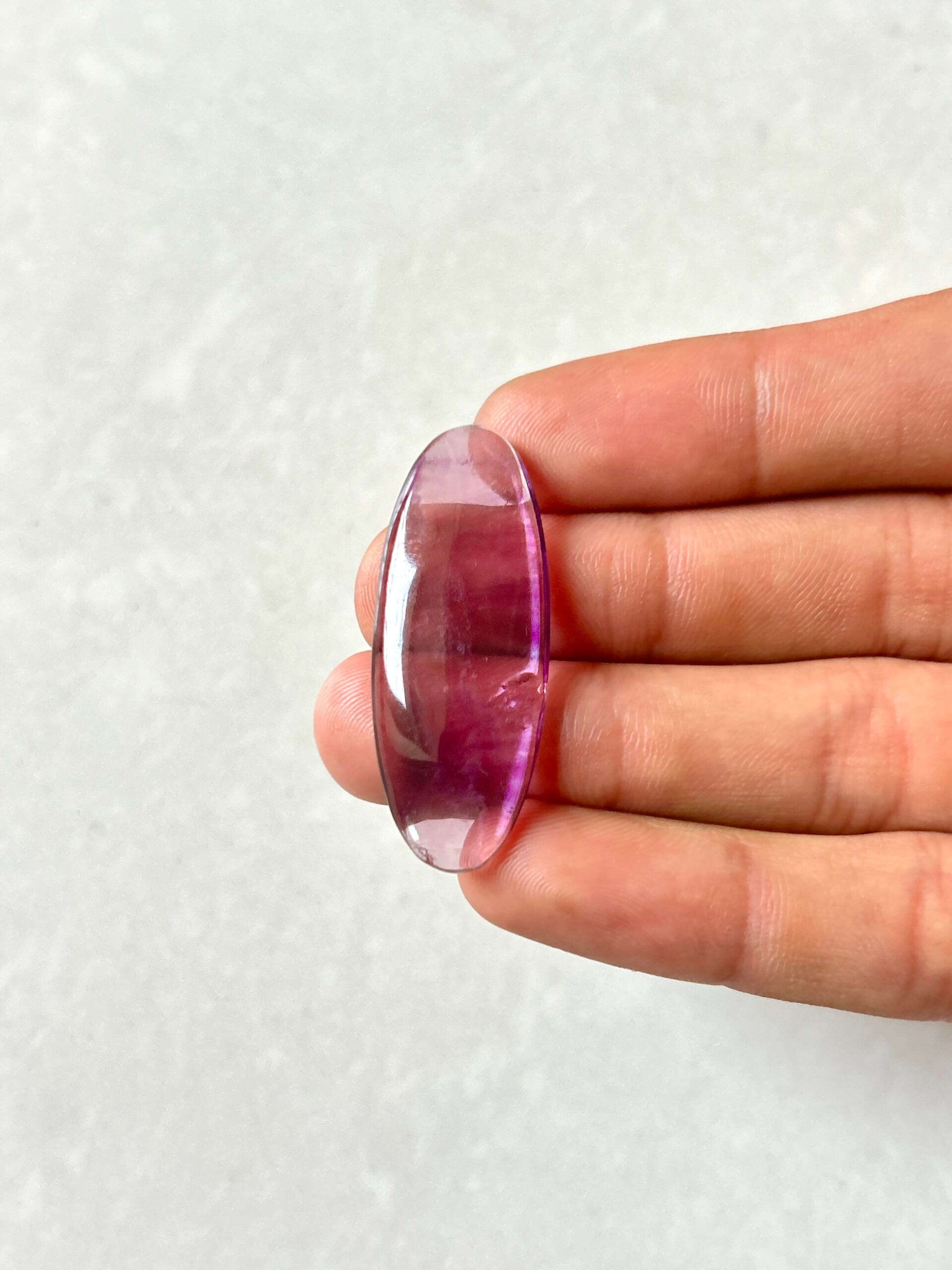 Large Natural Rainbow Fluorite Stone Cabochon - Image 3