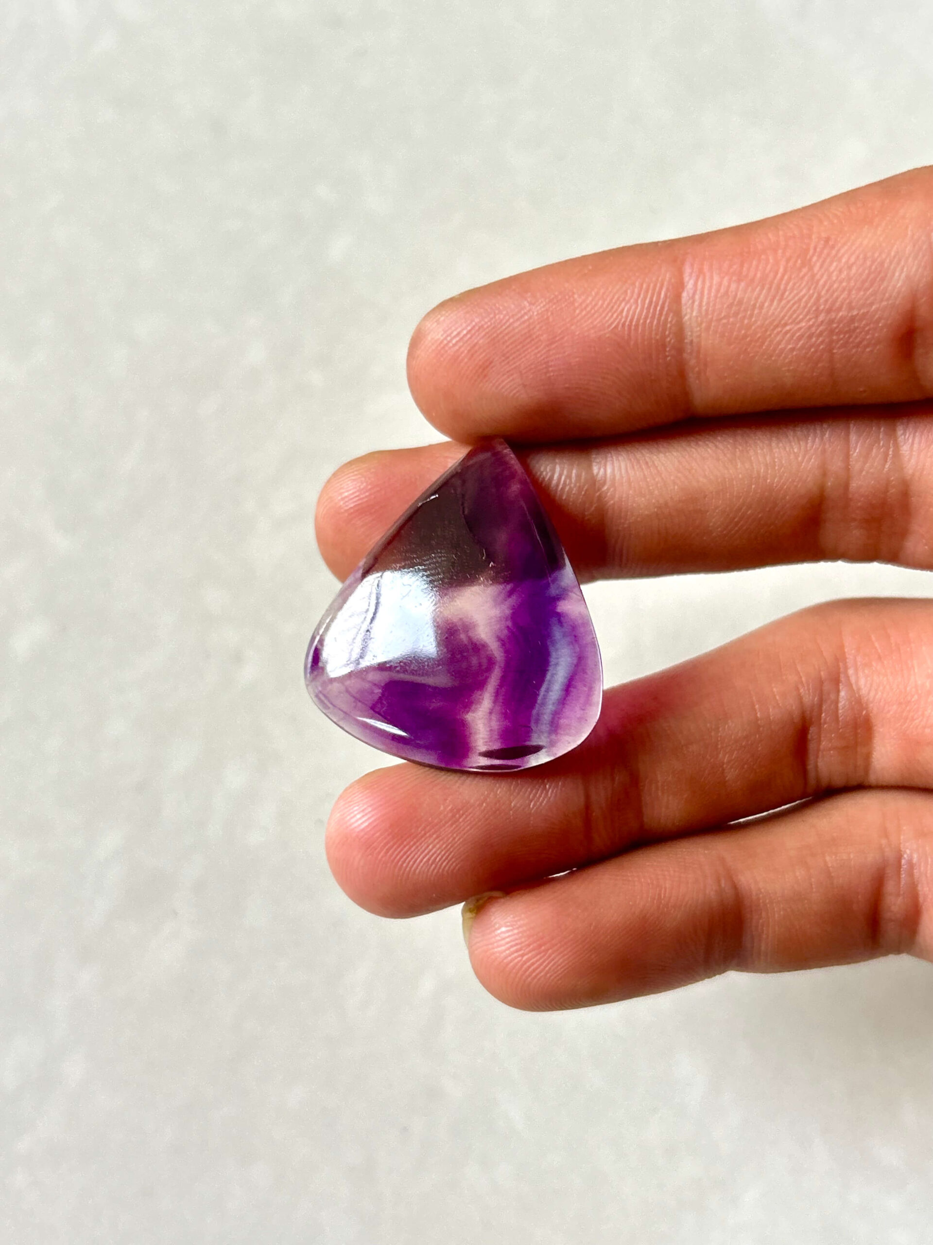 32mm Natural Rainbow Fluorite Cabochon