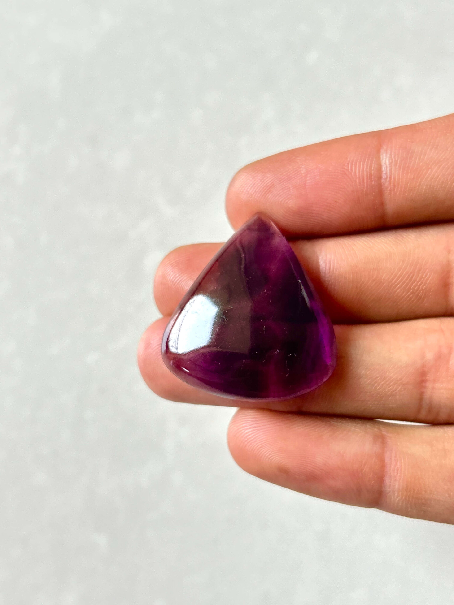32mm Natural Rainbow Fluorite Cabochon - Image 3
