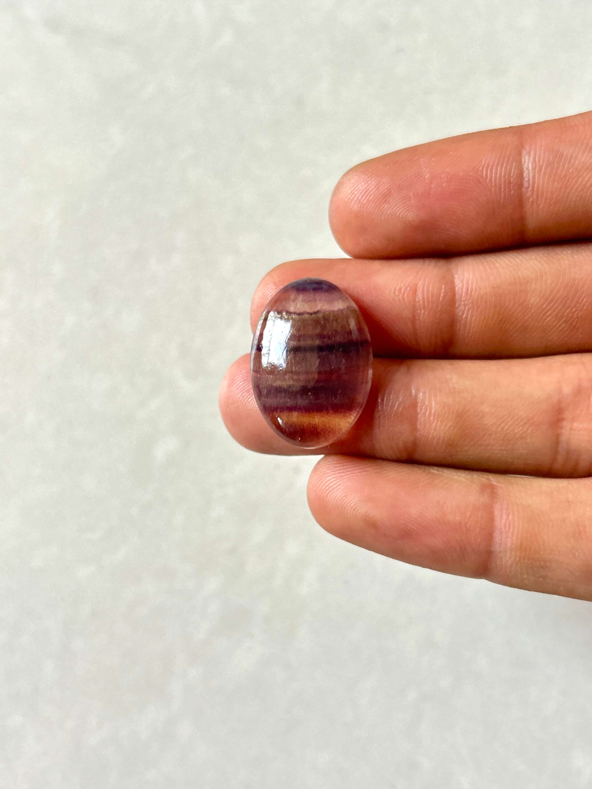 24mm Natural Rainbow Fluorite Cabochon