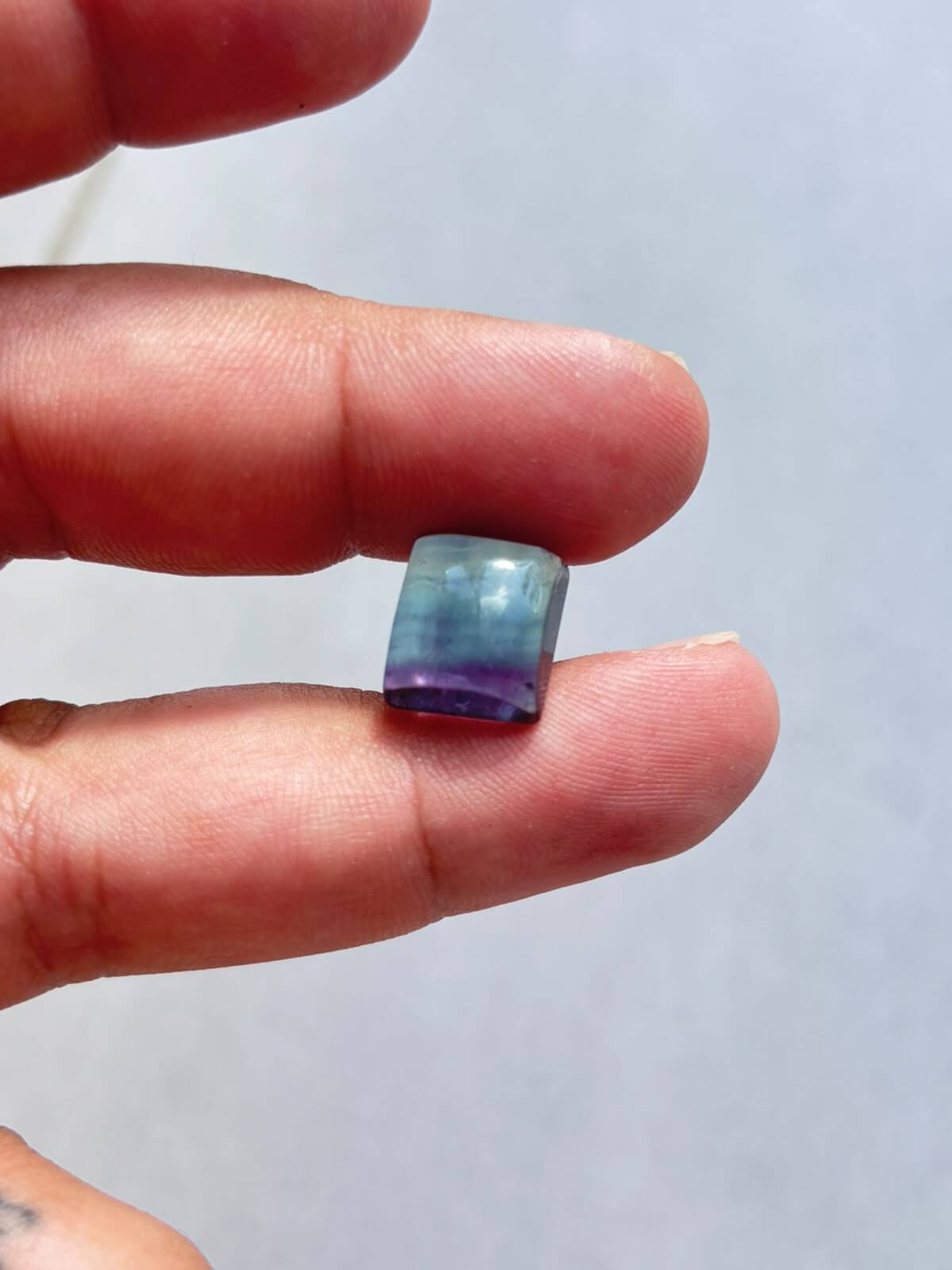 13mm Natural Rainbow Fluorite Gemstone Cabochon - Image 2