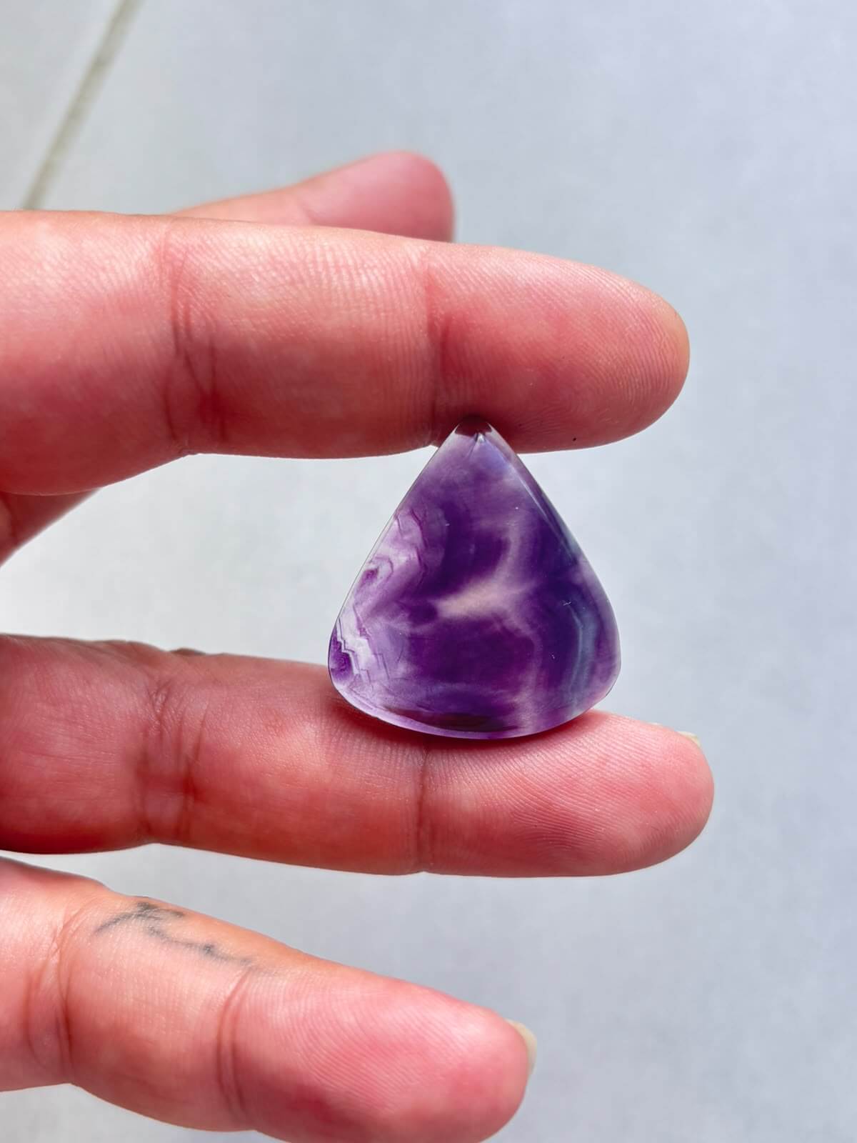 32mm Natural Rainbow Fluorite Cabochon - Image 2