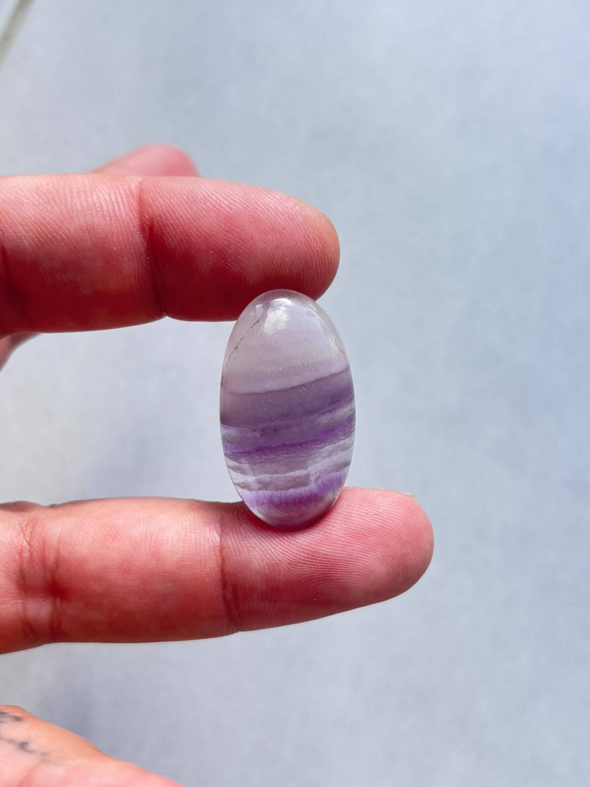 33mm Natural Rainbow Fluorite Gemstone Cabochon - Image 2