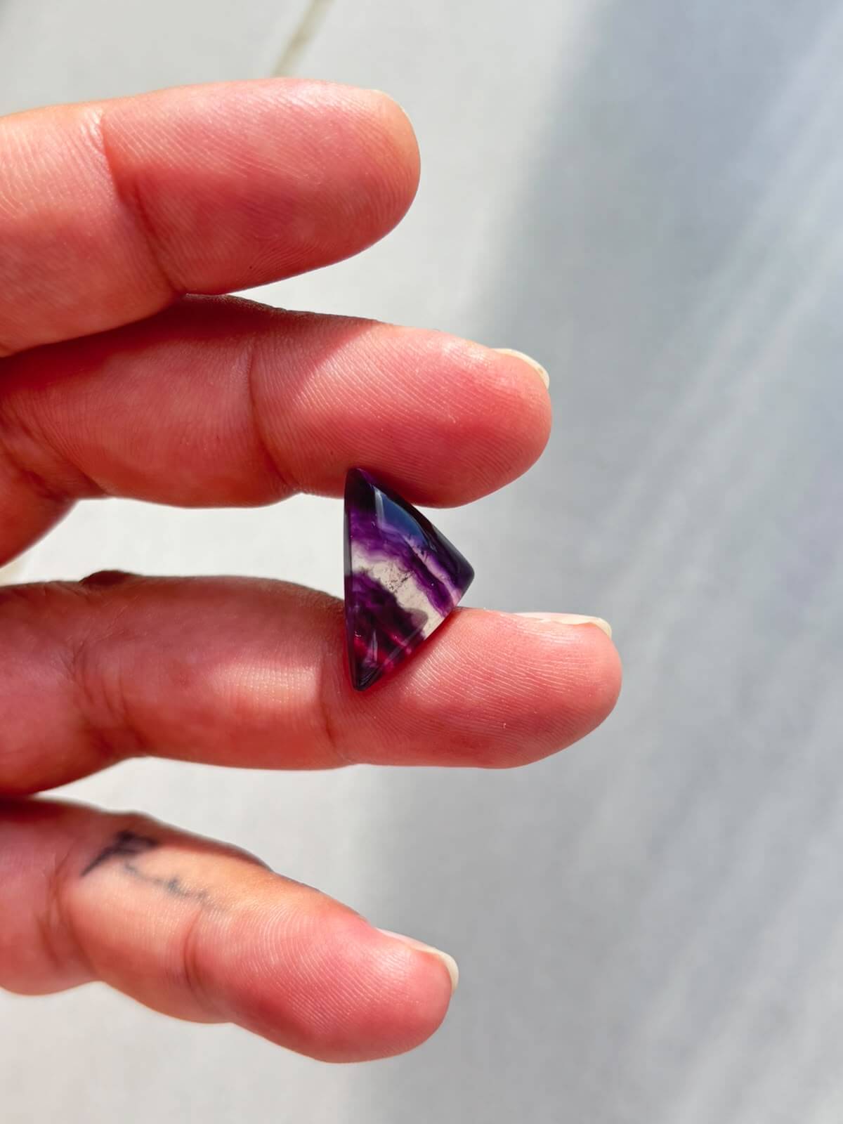 22mm Natural Rainbow Fluorite Cabochon - Image 2