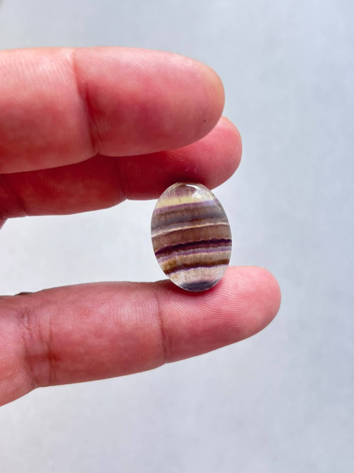 24mm Natural Rainbow Fluorite Cabochon - Image 2