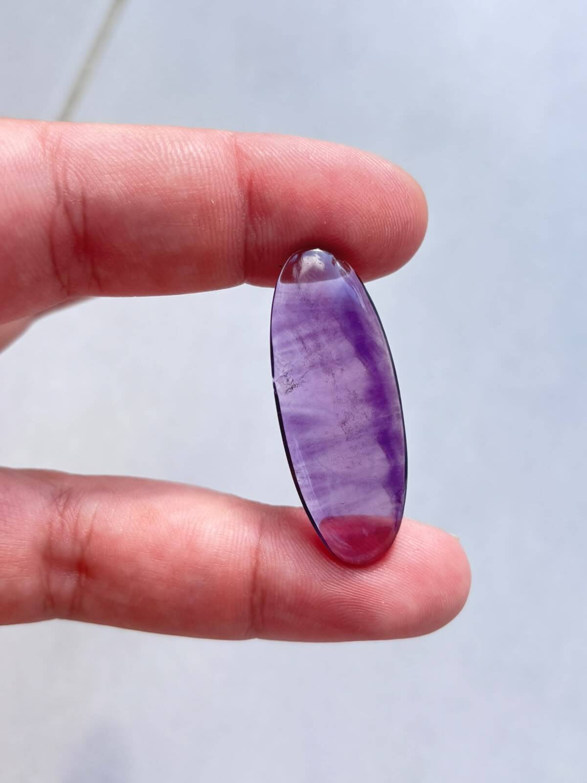 Large Natural Rainbow Fluorite Stone Cabochon - Image 2