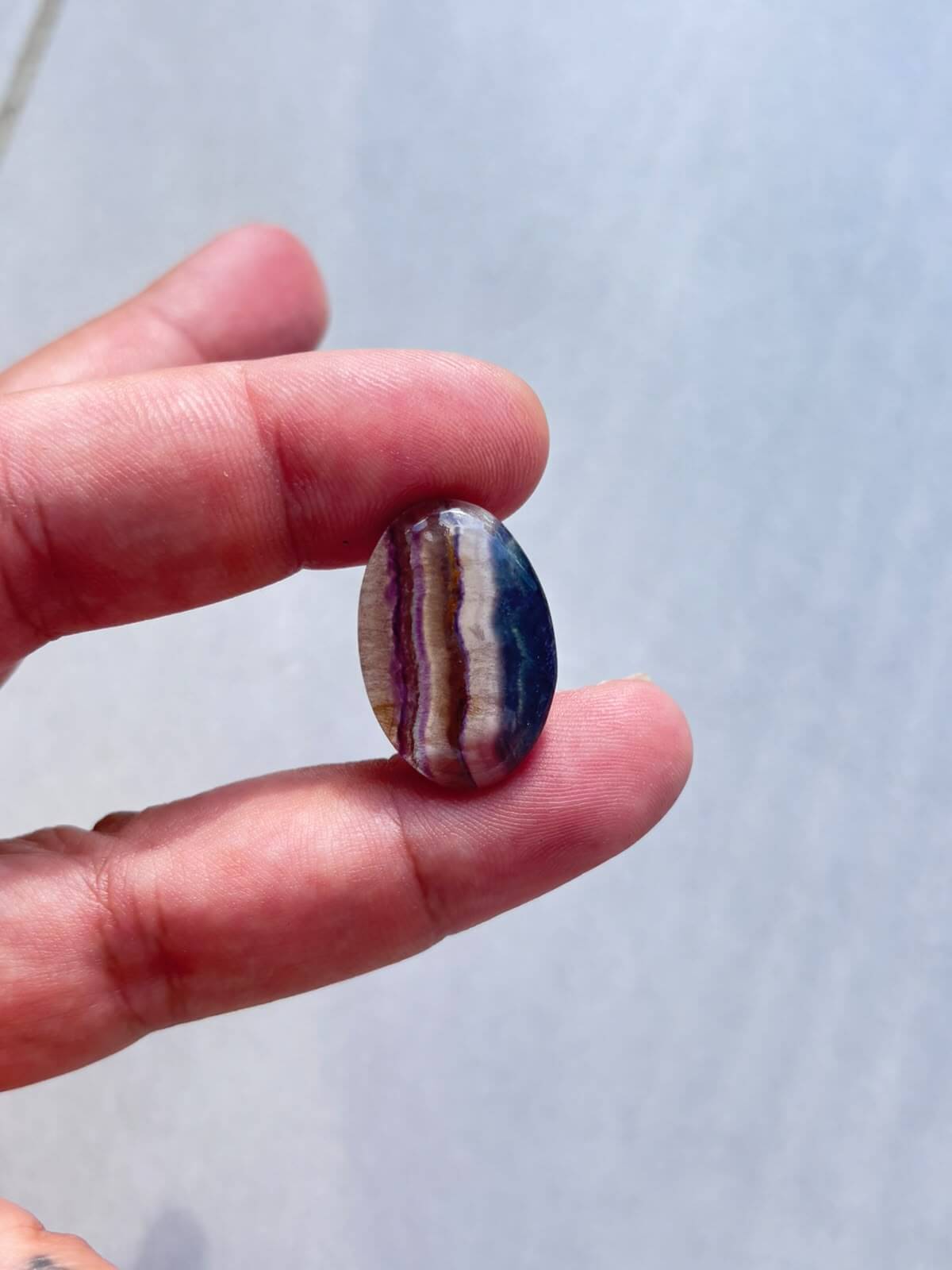 21mm Natural Rainbow Fluorite Stone Cabochon - Image 2
