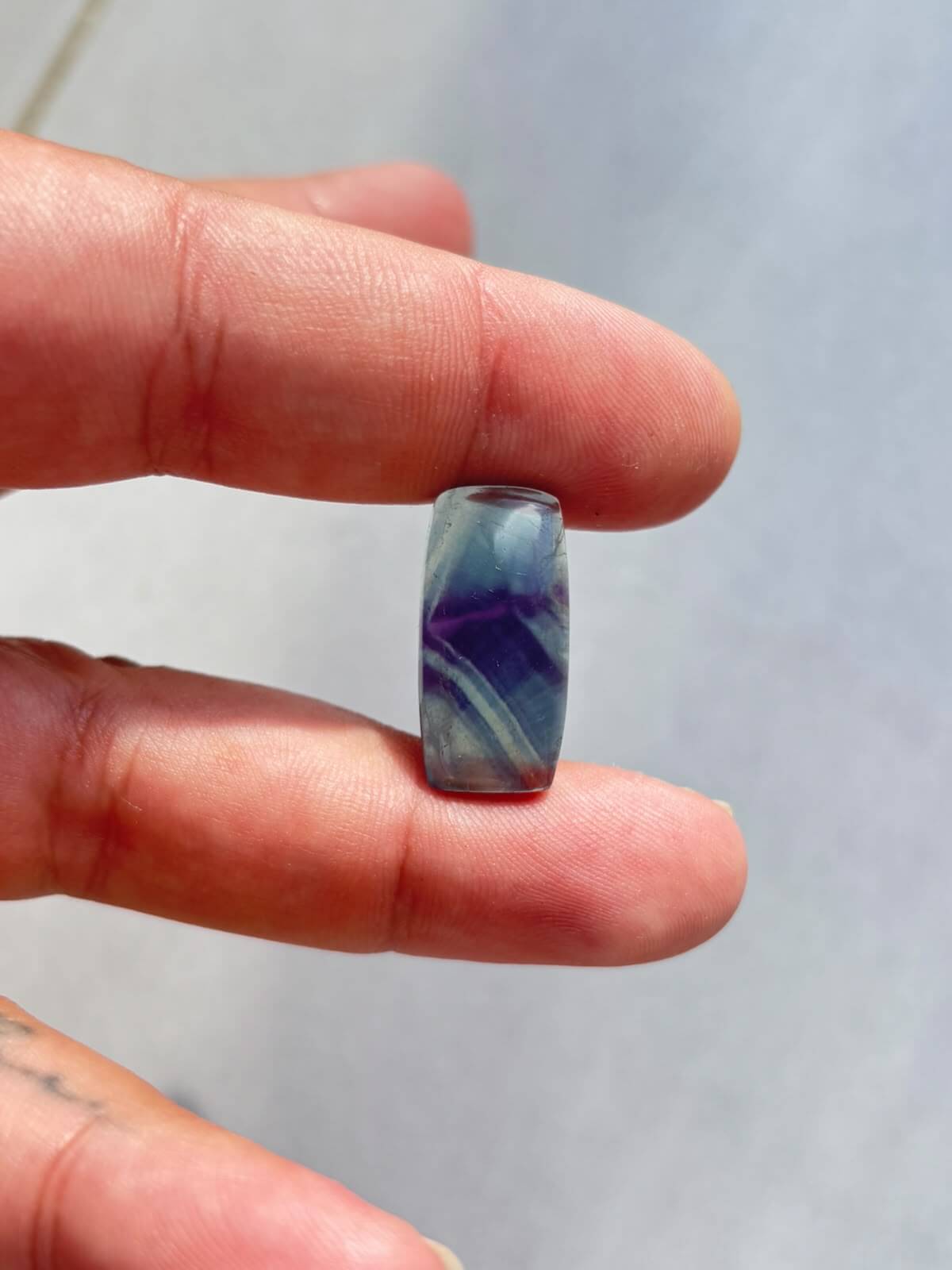 25mm Natural Rainbow Fluorite Cabochon - Image 2
