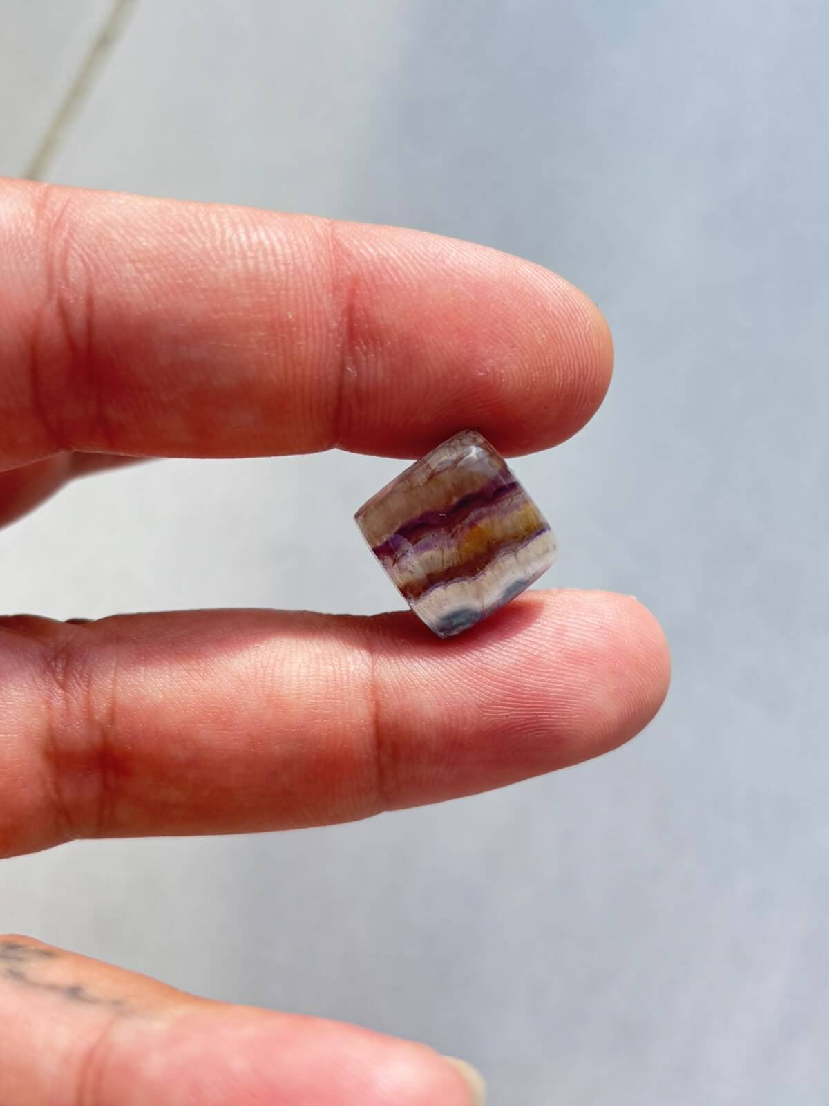 14mm Natural Rainbow Fluorite Cabochon - Image 2