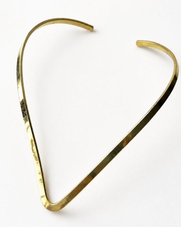 Sculpted V Collar Brass Choker