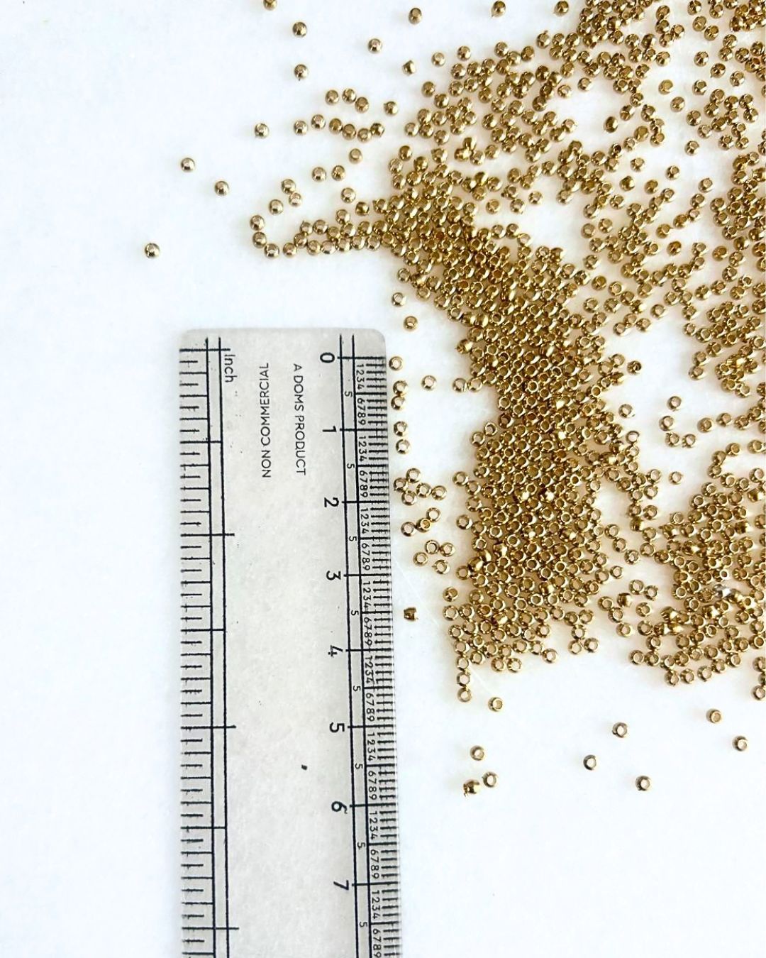 1mm Brass Round Beads – 20g ≈ 410 Beads - Image 2