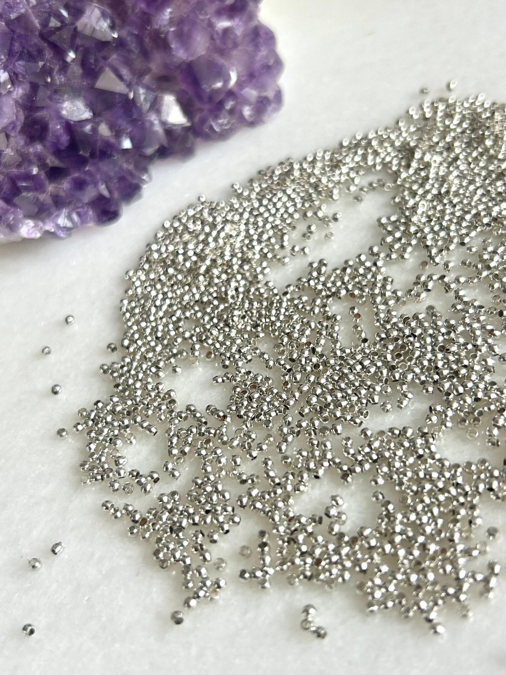 1mm Silver-Filled Round Beads – 20g ≈ 400 Beads - Image 4