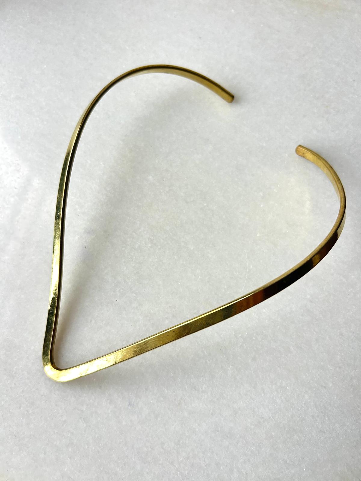 Sculpted V Collar Brass Choker - Image 3
