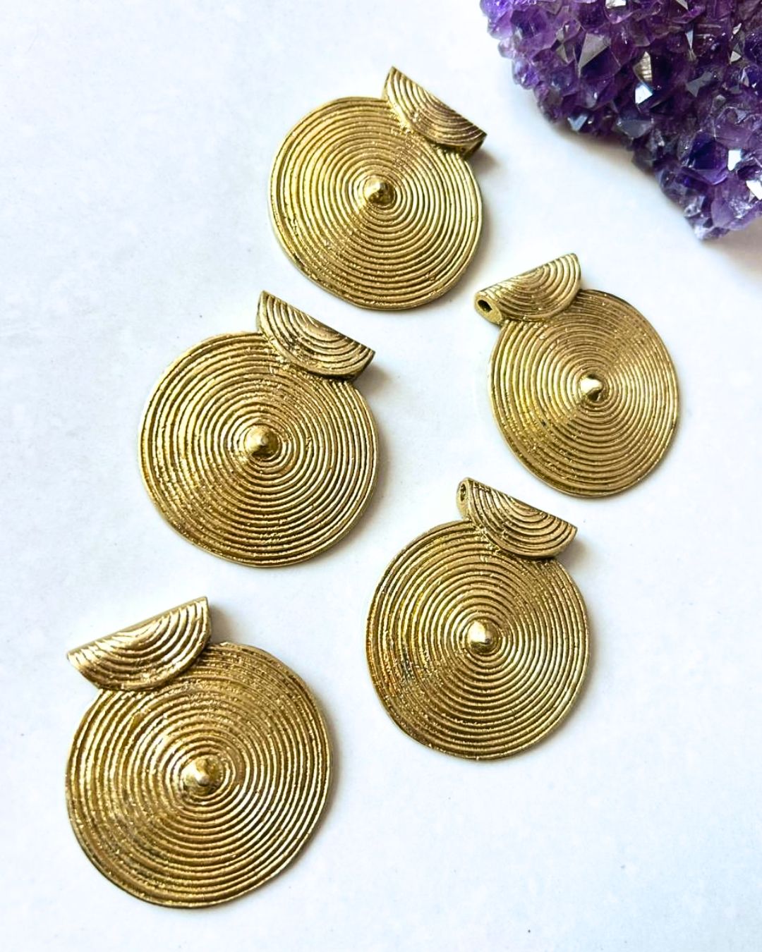 Big Spiral Brass Pendant – 1 Piece - Image 3