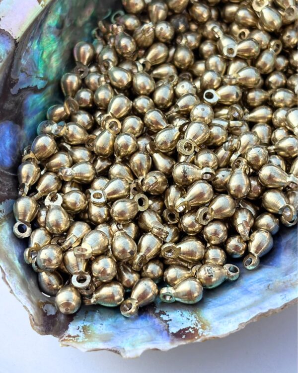 9.5mm Brass Unique Drop Charm Beads – 20g