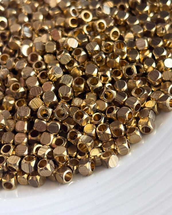 4mm Faceted Barrel Brass Beads – 10g