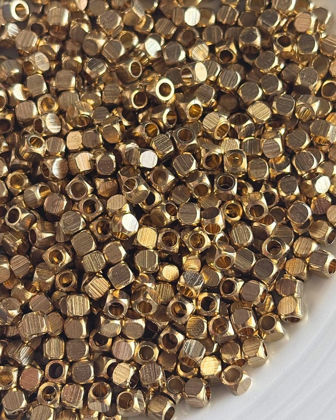 4mm Faceted Barrel Brass Beads – 10g - Image 3