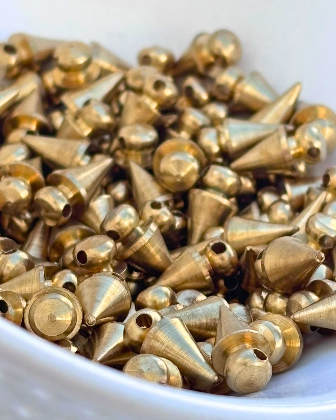 12x7mm Brass Spike Beads – 10g - Image 4