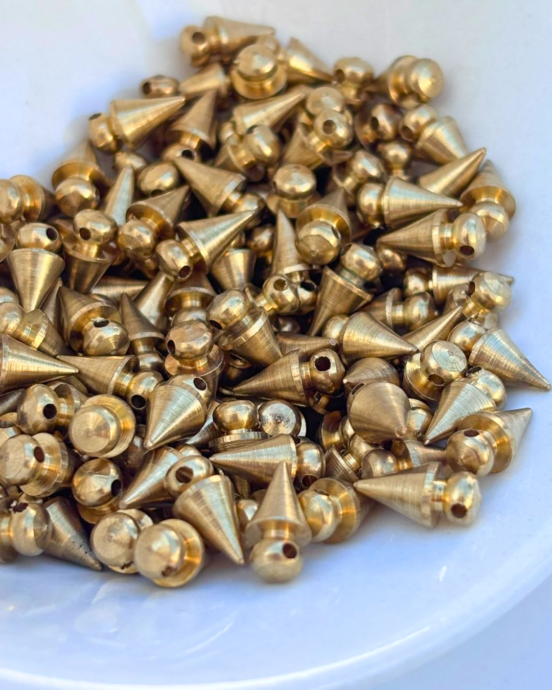 12x7mm Brass Spike Beads – 10g - Image 3