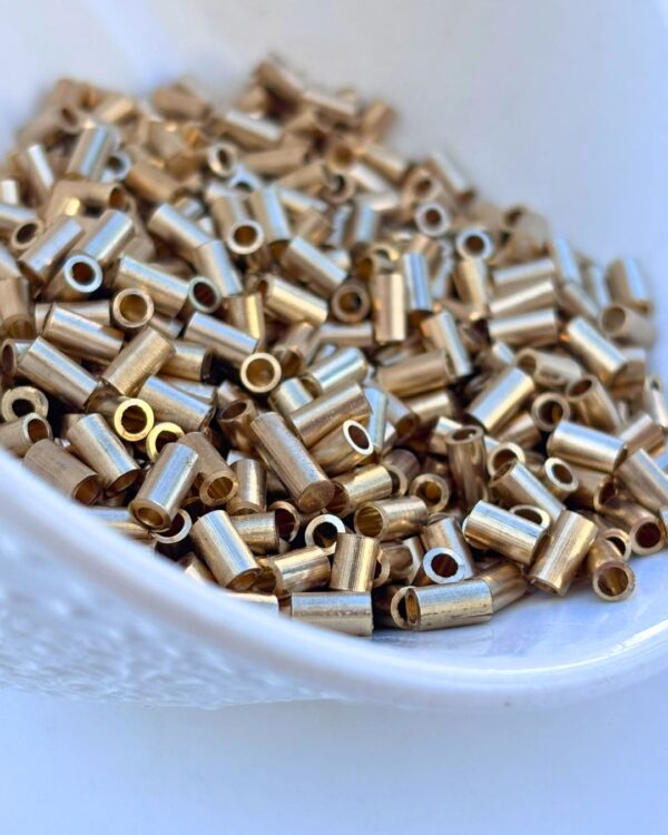 6mm Straight Tube Brass Beads – 10g