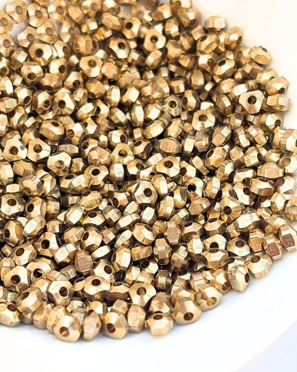 3mm Brass Triangular Cut Beads – 10g