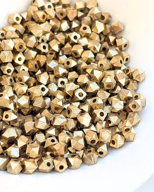 4mm Brass Diamond Cut Beads – 10g