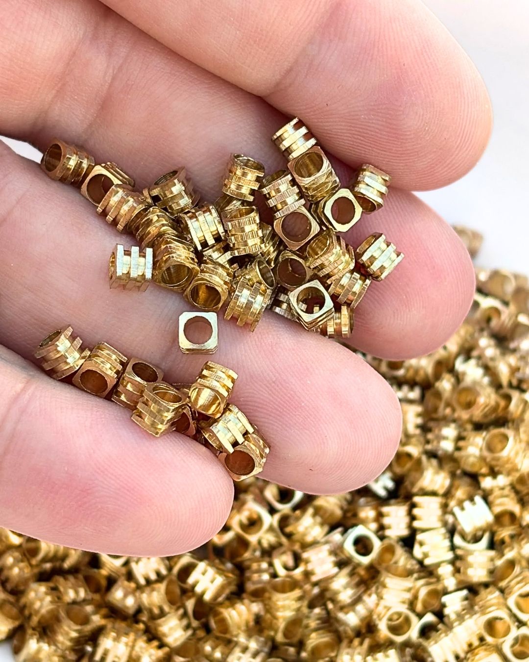 4mm Brass Square Geometric Beads – 10g - Image 3