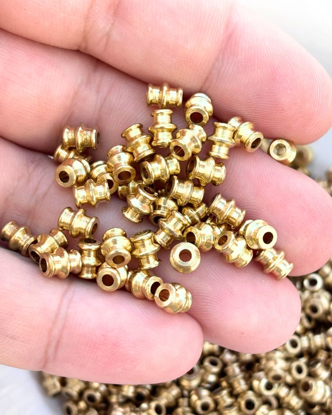 6mm Brass Spool Beads – 10g - Image 3