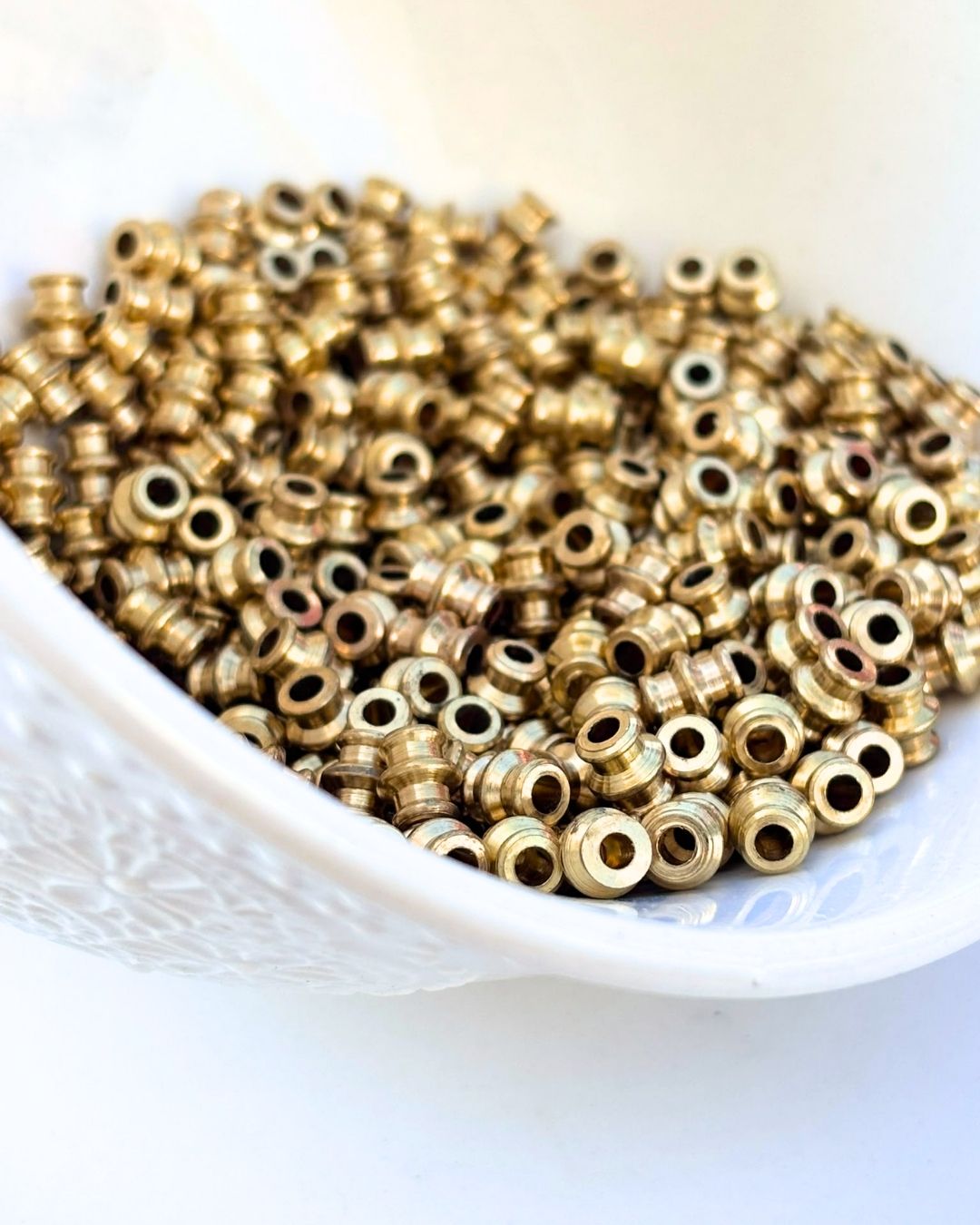 6mm Brass Spool Beads – 10g - Image 2
