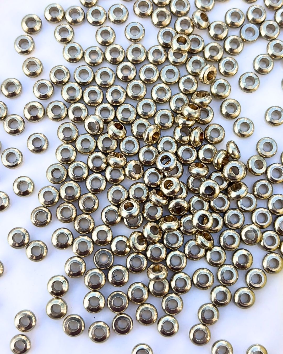 2mm Brass Donut Beads – 10g - Image 3