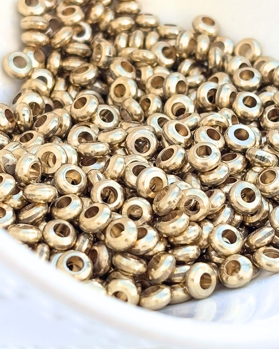 2mm Brass Donut Beads – 10g - Image 2