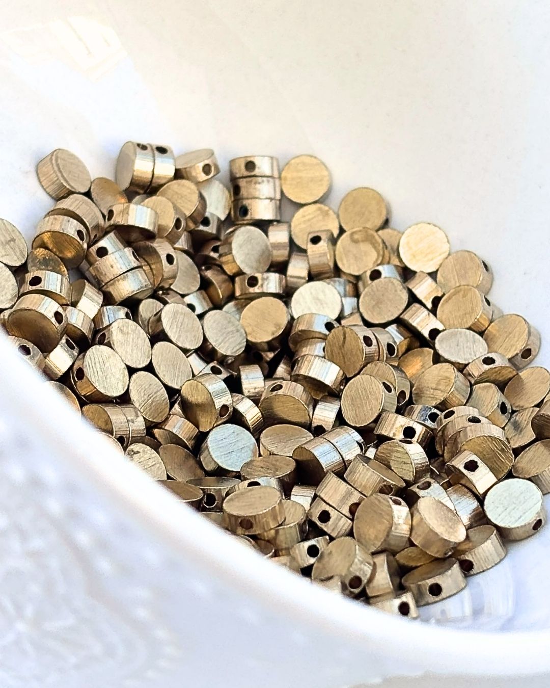 3mm Brass Coin Beads – 10g - Image 2