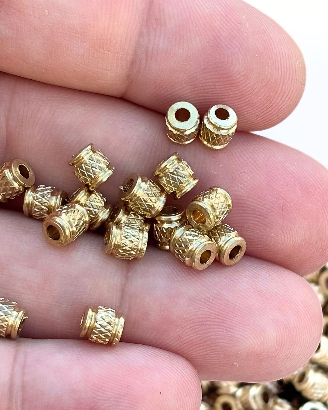 5mm Brass Pipe Geometric Beads – 10g - Image 4