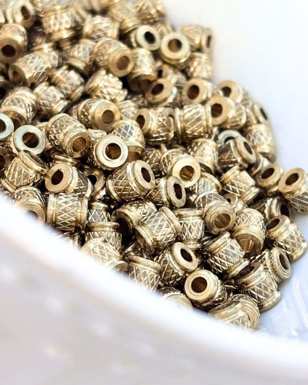 5mm Brass Pipe Geometric Beads – 10g