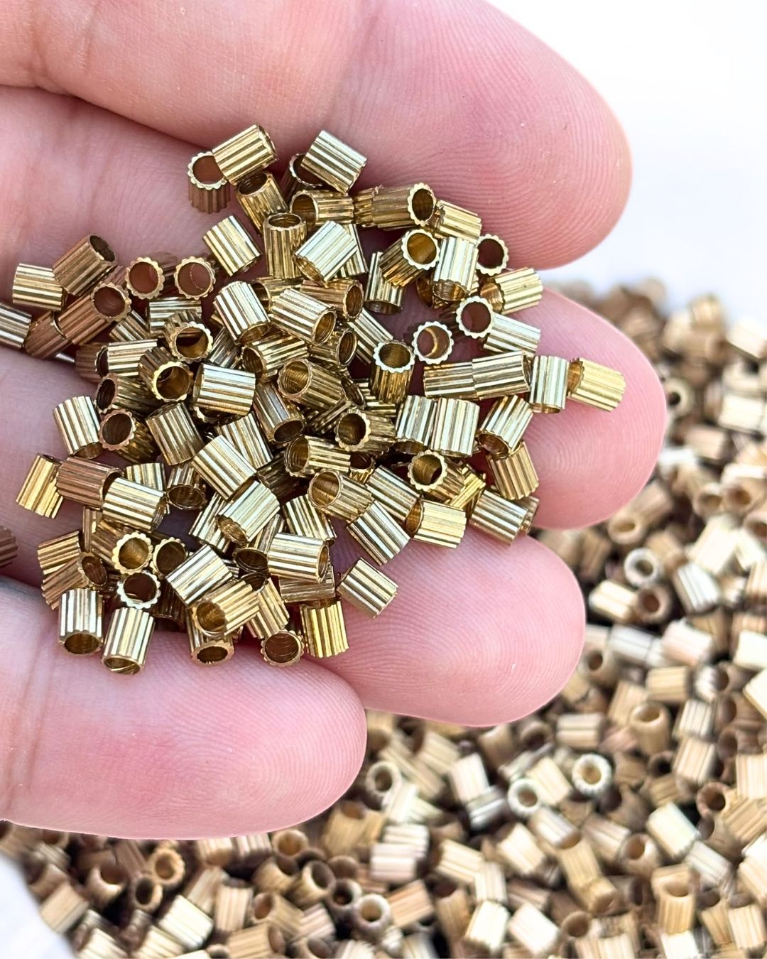 4mm Brass Pipe Geometric Beads – 10g - Image 4