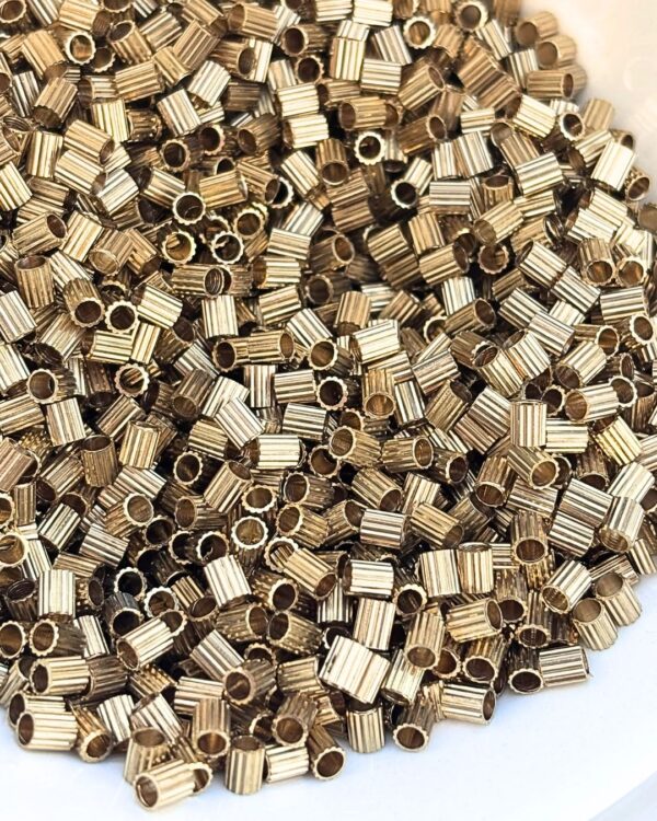 4mm Brass Pipe Geometric Beads – 10g
