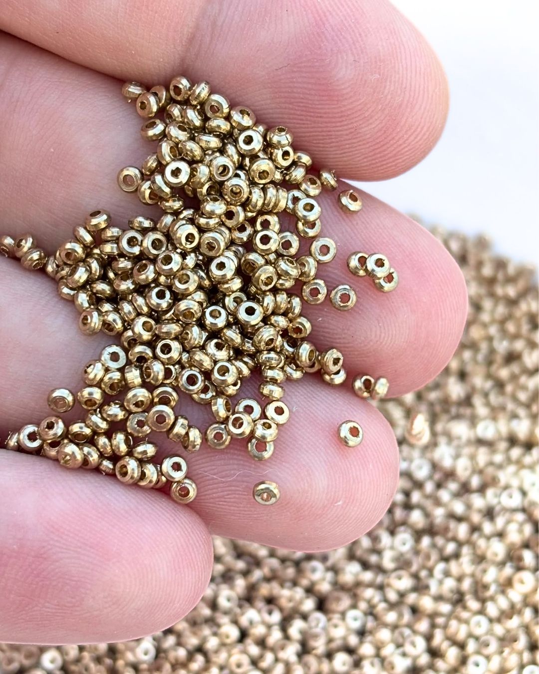 1mm Brass Tyre Spacer Beads – 10g - Image 4