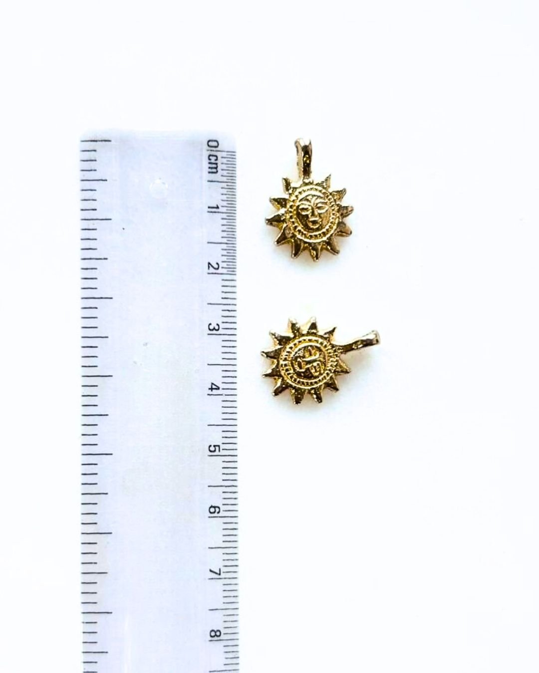 Sun Face Brass Charms – Pack of 10 Pieces - Image 3