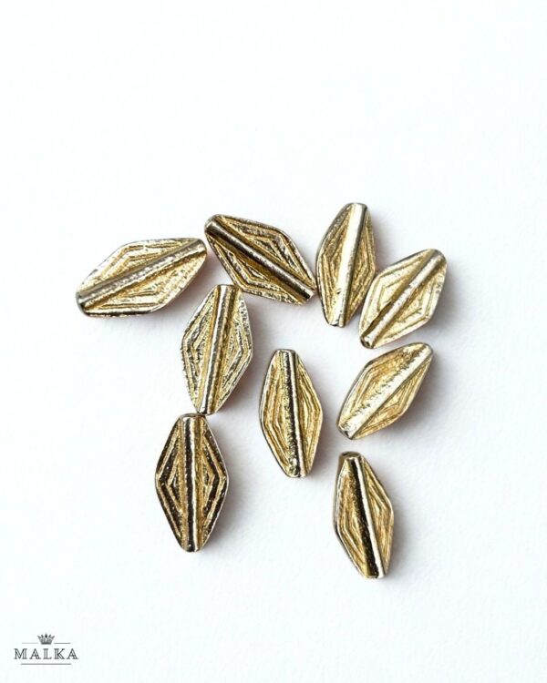 Diamond Shaped Brass Charms Beads – Pack of 5 Pieces