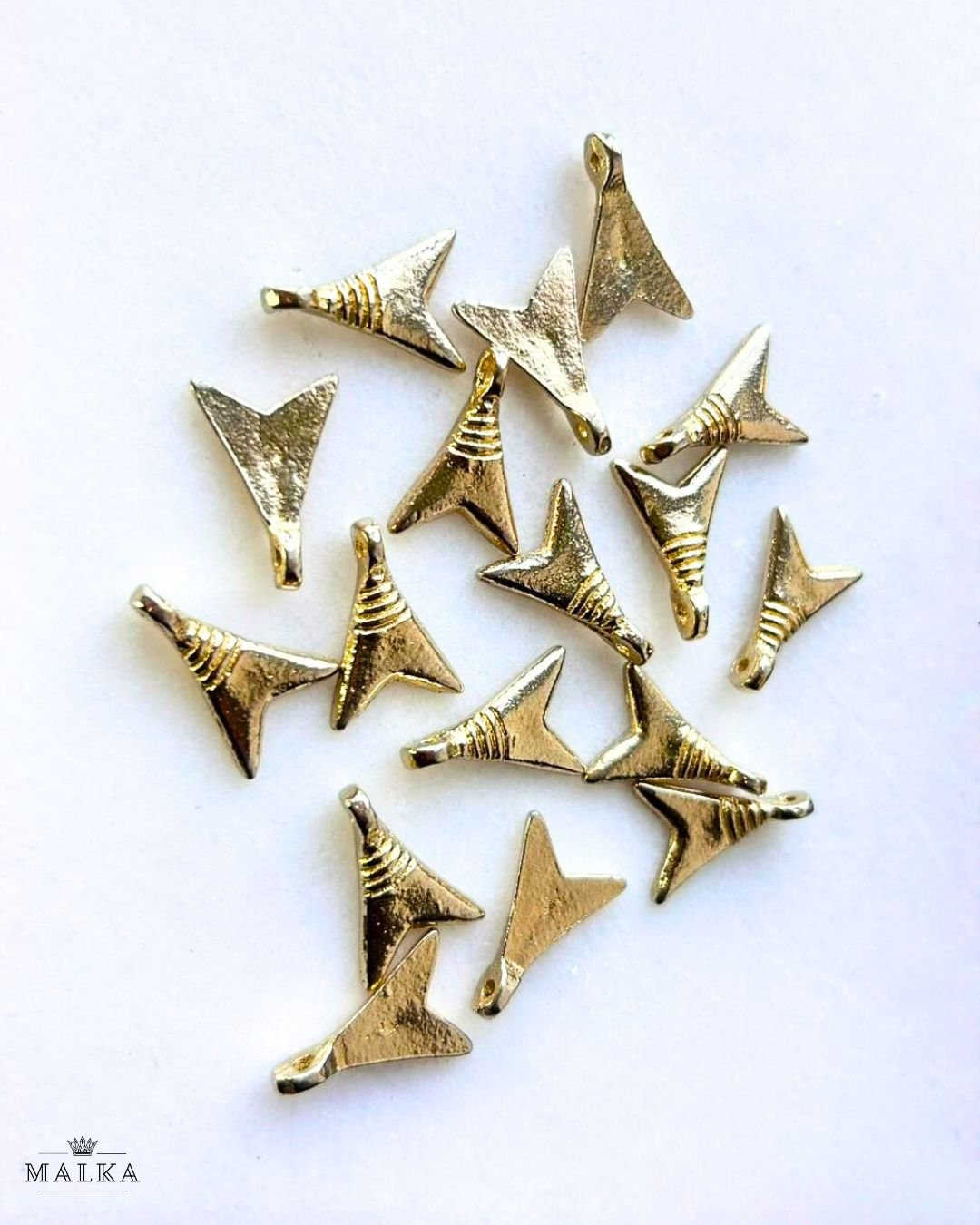Chevron Arrow Brass Charms – Pack of 10 Pieces