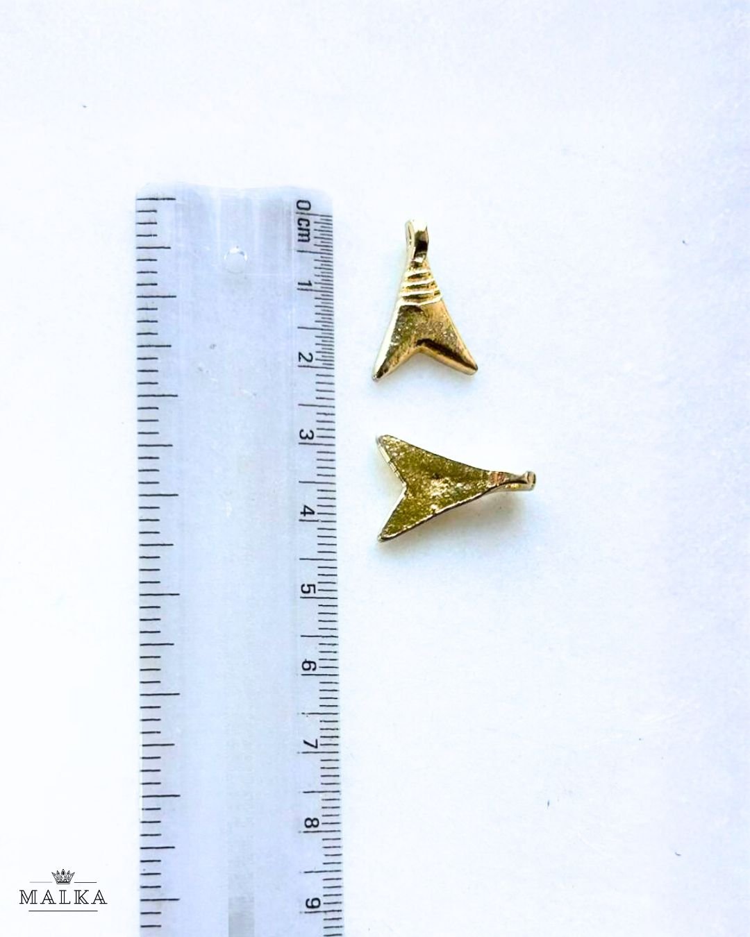 Chevron Arrow Brass Charms – Pack of 10 Pieces - Image 2