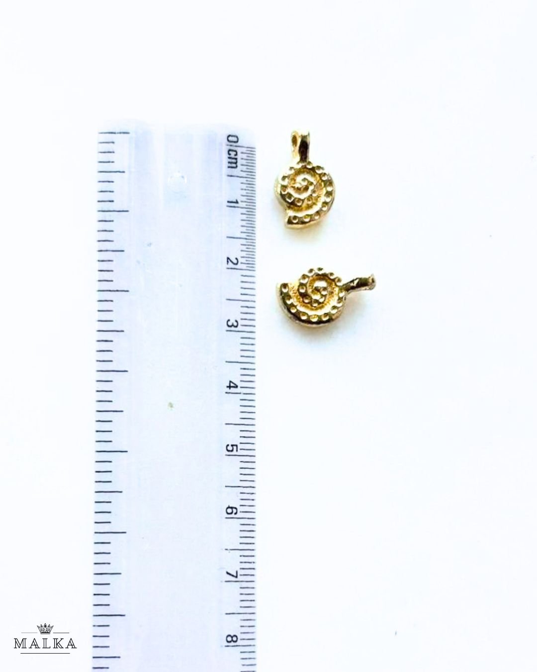 Spiral Shell Brass Charms – Pack of 10 Pieces - Image 3