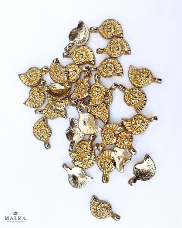 Spiral Shell Brass Charms – Pack of 10 Pieces