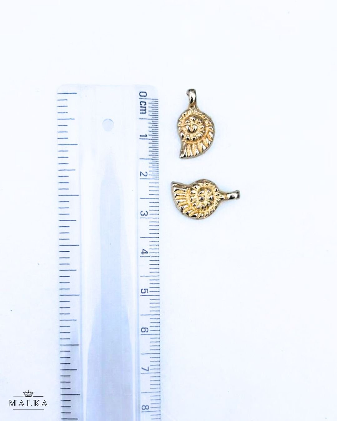 Spiral Shell Brass Charms – Pack of 10 Pieces - Image 3