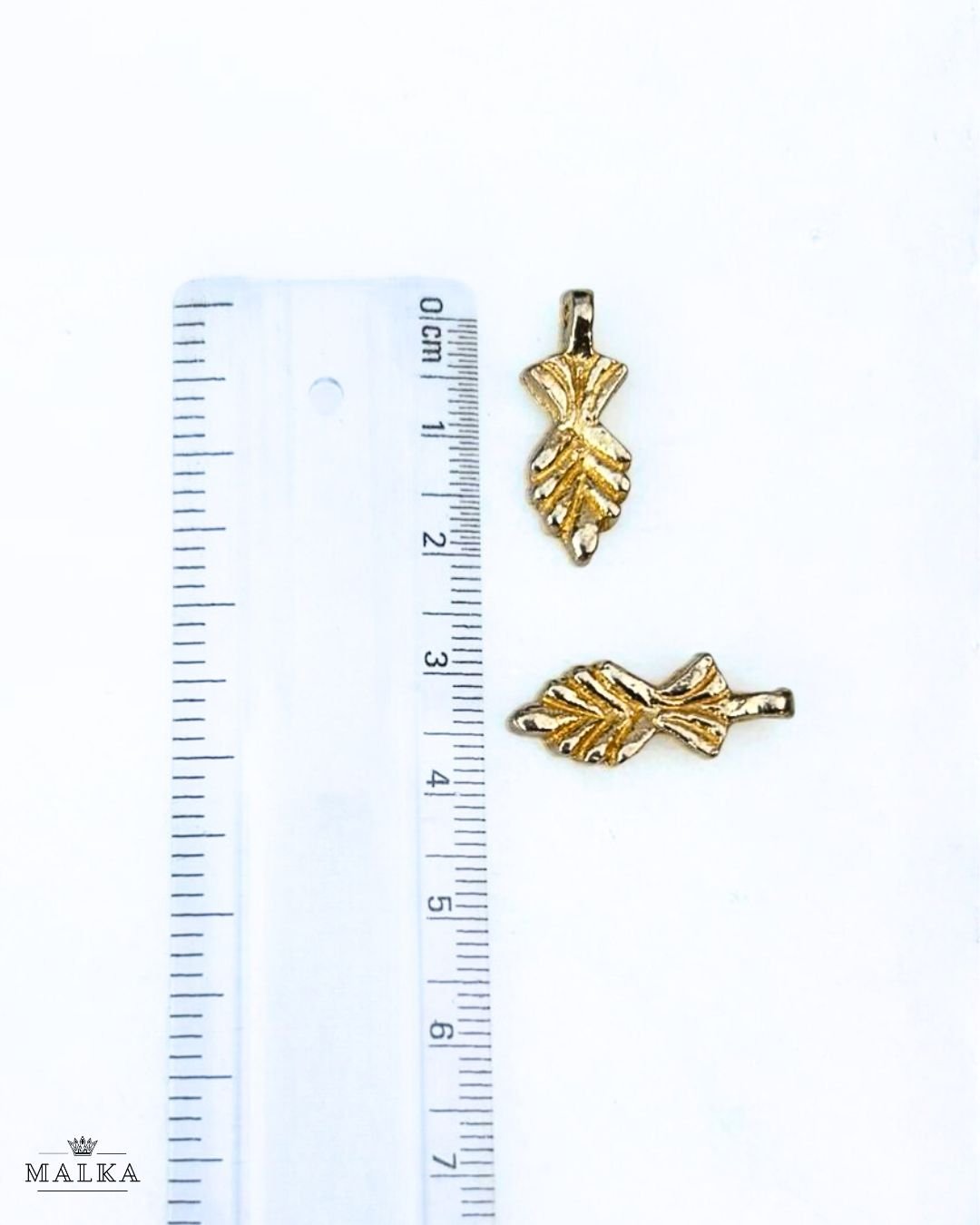 Leaf Motif Brass Charms – Pack of 5 Pieces - Image 3
