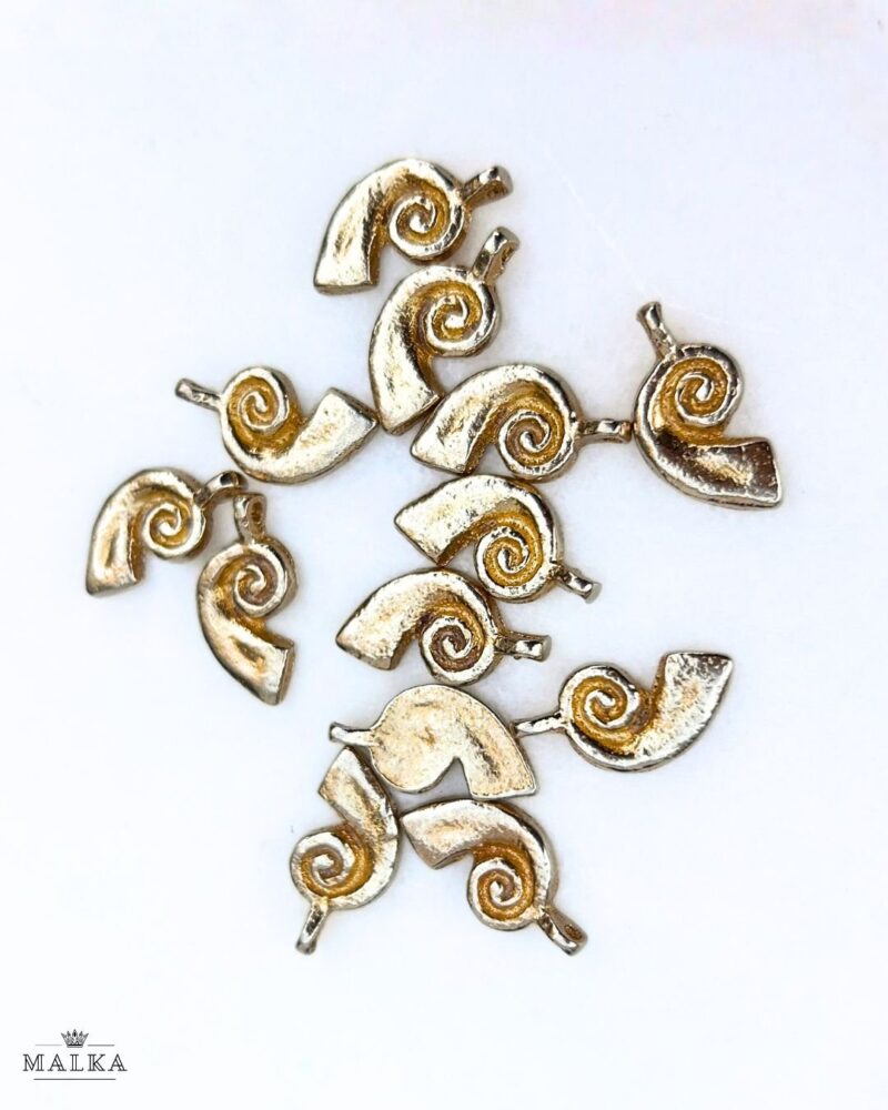 Spiral Seashell Brass Charms – Pack of 5 Pieces - Image 2
