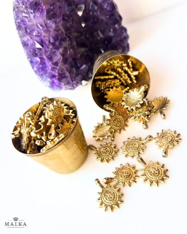 Sun Face Brass Charms – Pack of 10 Pieces