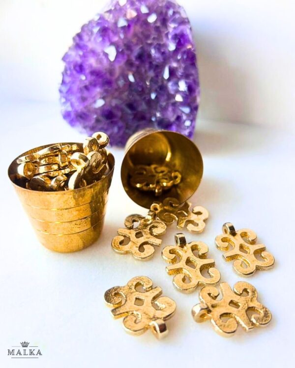 Ornamental Scroll Brass Charms – Pack of 3 Pieces